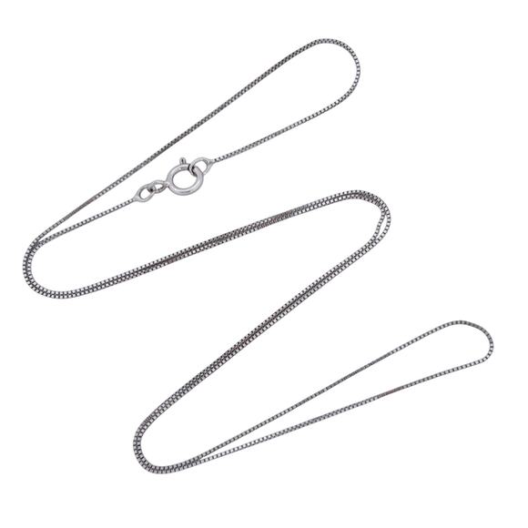 Box Chain Necklace | Vintage Sterling Silver 925 | 18" - Picture 1 of 4